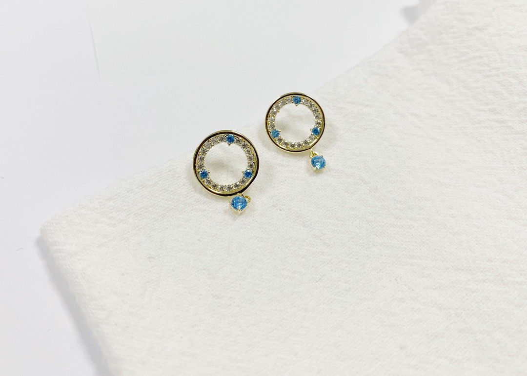 Hailan zirconium round earrings details Picture