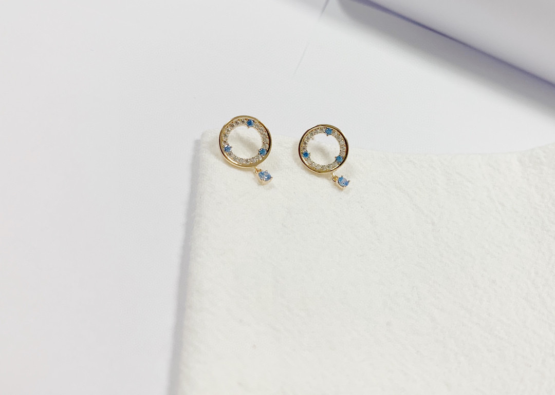 Hailan zirconium round earrings Specification image