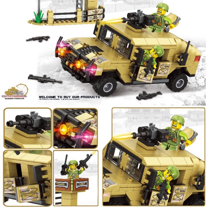 LX.A434 Hummer Tank Charge (including 2 action figures), 395pcs