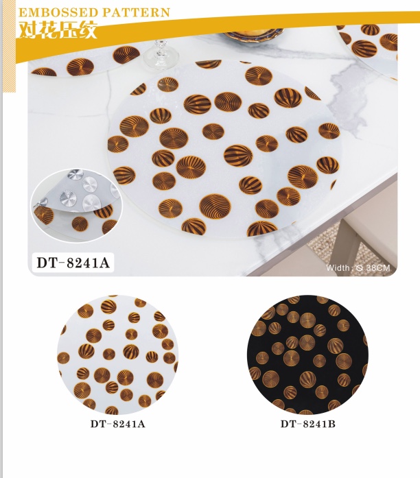 PVC水晶小餐垫圆形⭕️38CM防水防油污餐垫杯垫隔热垫详情图3