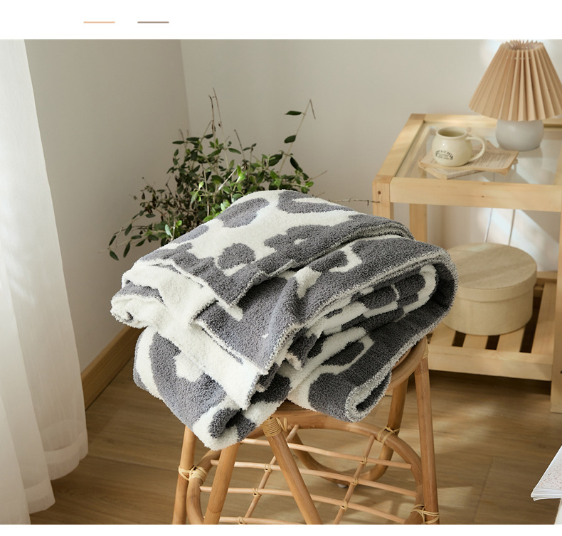 Nap blanket, half fleece soft and fluffy, leopard print blanket, wool blanket, sofa cover blanket, soft furnishing matching carpet, 130*160cm detail image 11