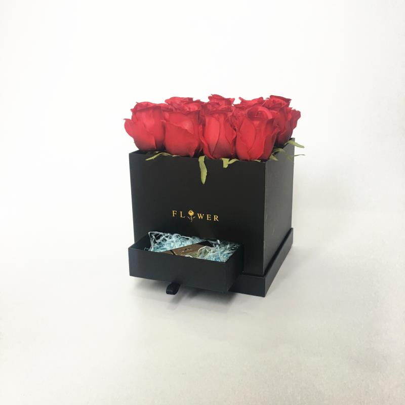 Gold Gift Box Creative Drawer With Hot Gold Flower Gift Box Mr. Lion Two-Piece Cylinder Cuddle Bucket Flower Box Bouquet Packaging Gift Box details Picture