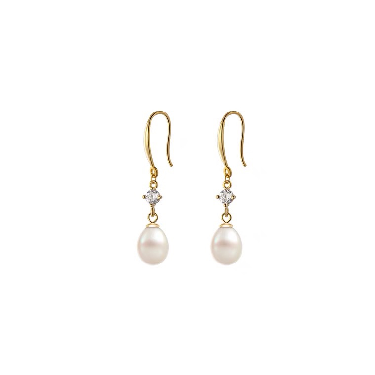 Egg-shaped pearl earrings, retro and unique, long super flash zircon, ethnic style, versatile, tassel, seven-color earrings, copper earrings, Yiwu zircon