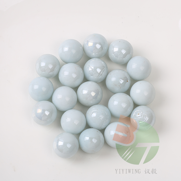 100粒16mm大理石白瓷玻璃球 1.6cm奶油白玻璃弹珠 1.6厘米瓷白实心圆球 鱼缸装饰 玩具配件棋子蛋子