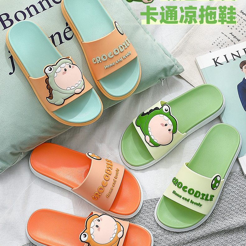 Home slippers female non-slip home students net celebrity ins bedroom cute cool female slippers wear slippers n