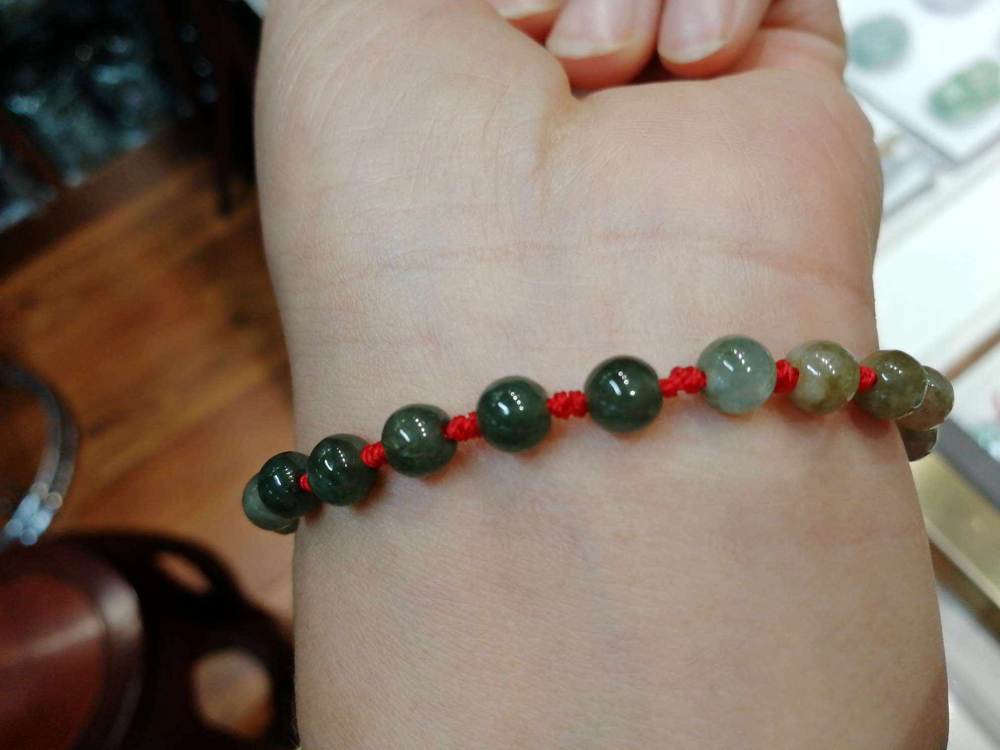 天然翡翠缅甸玉珠宝玉石儿童手链详情图1