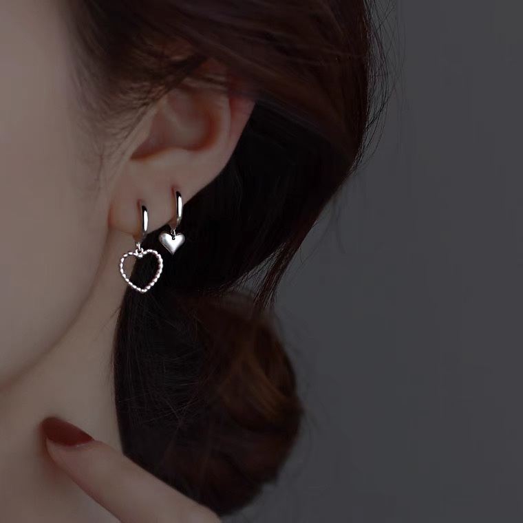 New trendy asymmetrical stud earrings, retro and unique, long, super sparkling zircon, ethnic style, versatile, tassel, seven-color earrings, copper earrings, Yiwu zircon