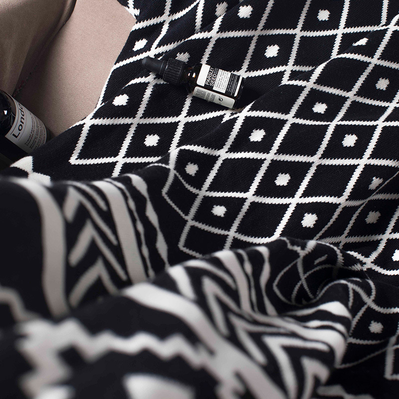 午睡毯全棉北欧亚马逊针织线毯blanket沙发搭毯摄影毛毯子130*180cm详情图11