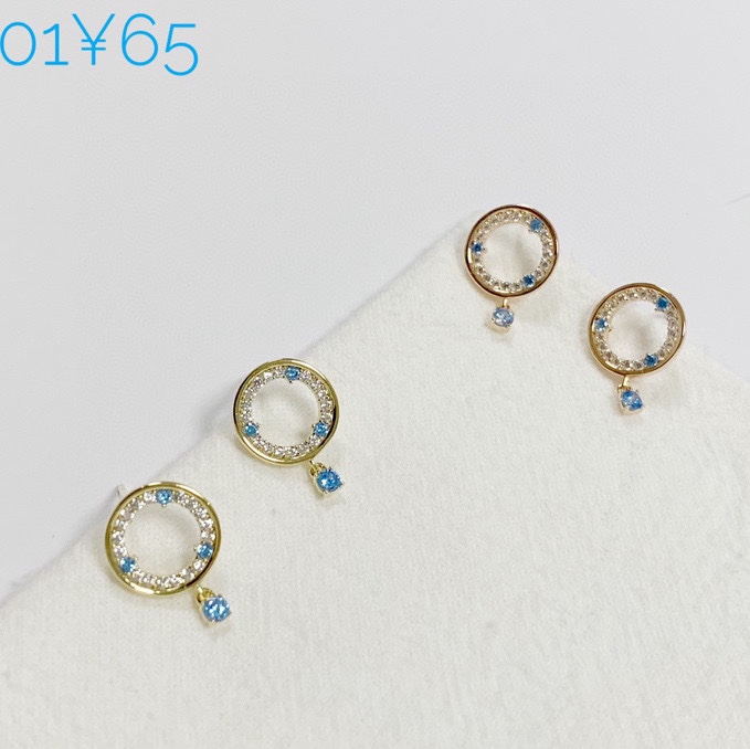 Hailan zirconium round earrings