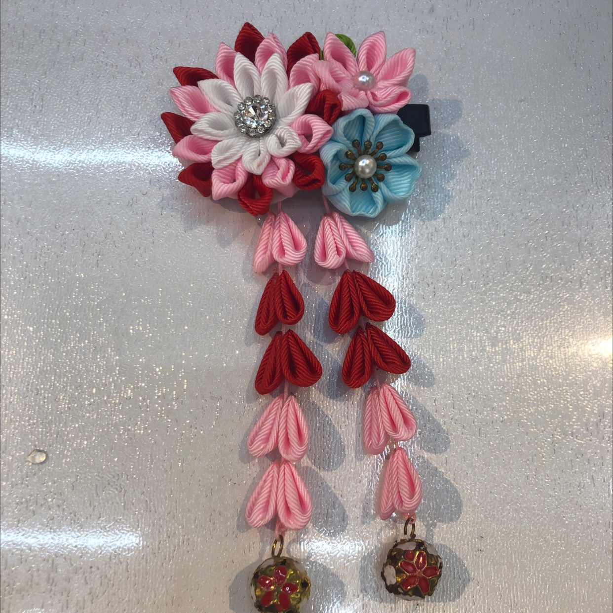 Three Flower Flower Ancient Style Headdress And Style Accessories Han Dress Cheongsam Accessories Children's Hair Accessories Specification drawing
