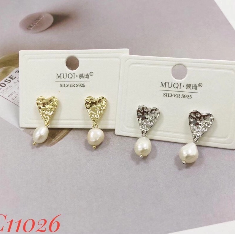 Love pearl earrings