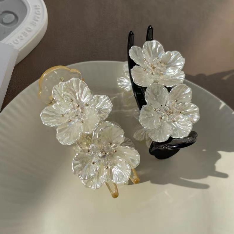 贝壳花双面大抓夹 超迷人 超优雅 鼎仁饰品