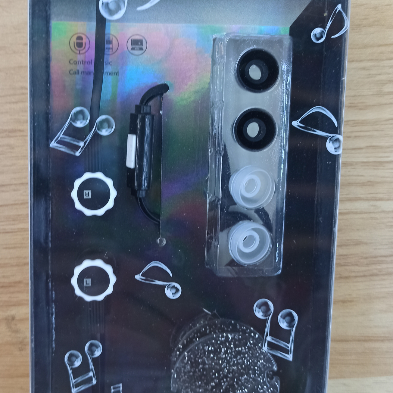 Kashijie oblique insert leather line heavy bass metal with microphone mobile phone earbuds male and female students earbuds