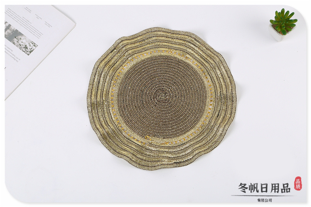 Japanese-style ramie table heat insulation mat, household anti-slip heat insulation mat, hot pot mat, plate, bowl and dish mat, cup mat, Western placemat detail image 1