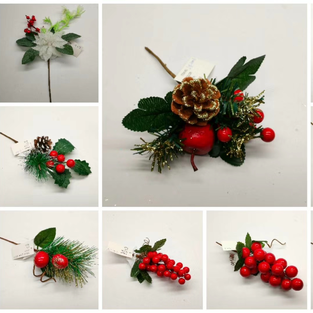 Christmas Red Fruit, Pinecone, Red Fruit, Pine Branch, Pine Tree, Christmas Decoration, Money Fruit, Holly Fruit, Forest-Themed Diy Handcrafted Materials, Simulated Flowers, Berries, Red Fruit