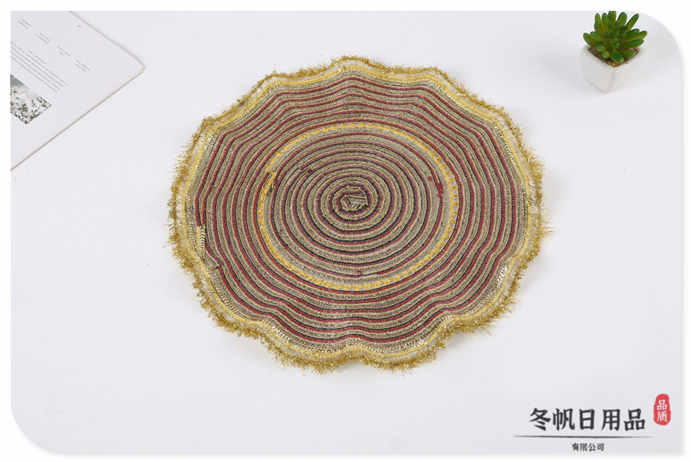 Japanese-style ramie table heat insulation mat, household anti-slip heat insulation mat, hot pot mat, plate, bowl and dish mat, cup mat, Western placemat detail image 13