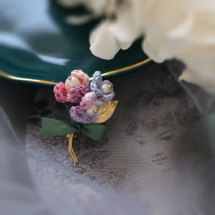 Coat, overcoat, flower, Korean style, individual, elegant and high-end flower brooch