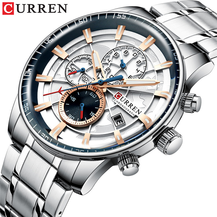 CURREN 8362 steel band calendar, a popular men's wristwatch in Europe and America, is a business waterproof quartz watch Item Picture