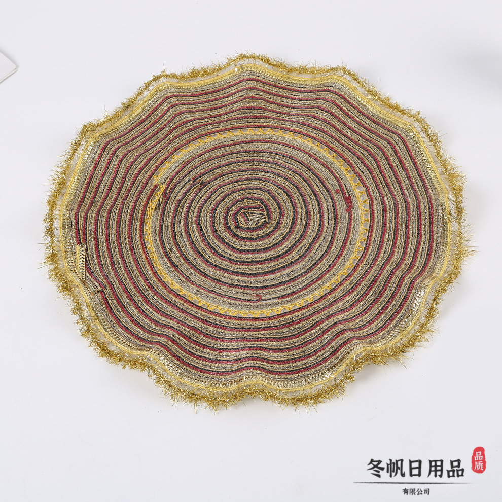 Japanese-style ramie table heat insulation mat, household anti-slip heat insulation mat, hot pot mat, plate, bowl and dish mat, cup mat, Western placemat detail image 6