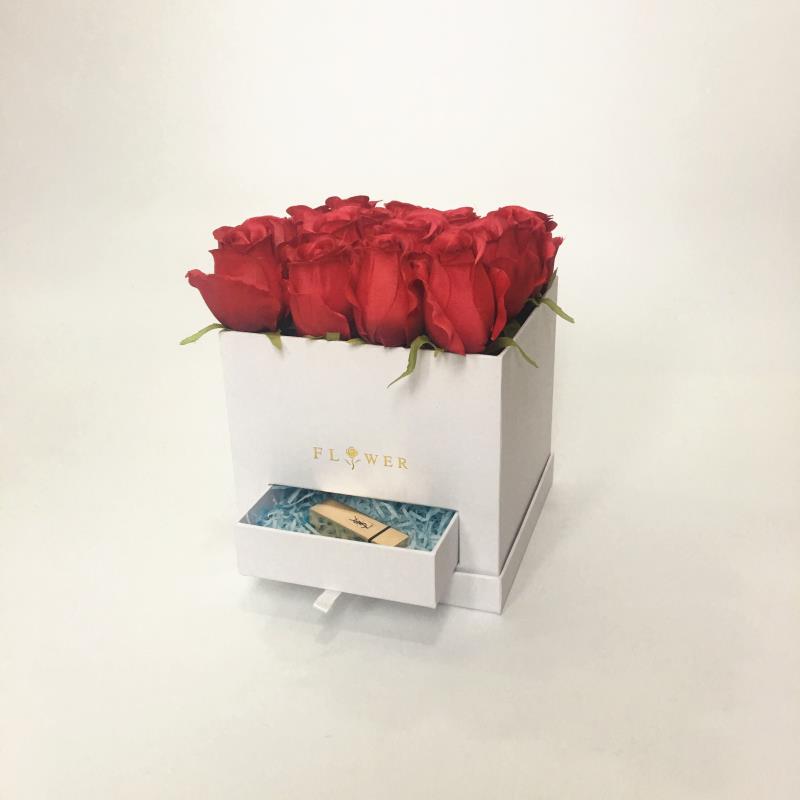 Gold Gift Box Creative Drawer With Hot Gold Flower Gift Box Mr. Lion Two-Piece Cylinder Cuddle Bucket Flower Box Bouquet Packaging Gift Box Specification drawing