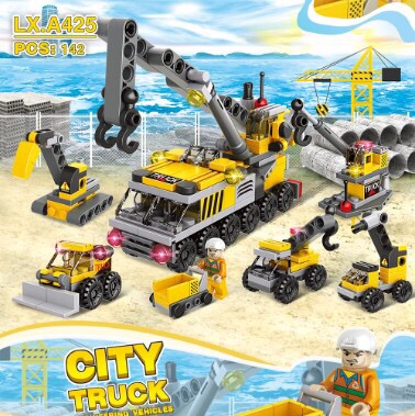 LX.A425 Urban engineering vehicle (including 1 doll) 142 particles