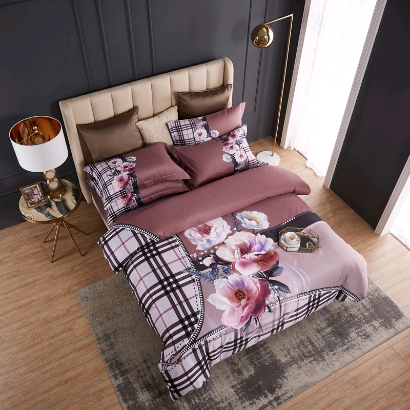 New 60S Fashion flower imported digital printing cotton four-piece set New 60S Fashion flower imported digital printing cotton four-piece set New 60S fashion flower imported digital printing cotton four-piece 2