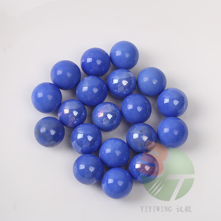 100粒16mm大理石蓝瓷玻璃球 1.6cm奶油兰玻璃弹珠 1.6厘米瓷兰色实心圆球 鱼缸装饰 玩具配件棋子蛋子