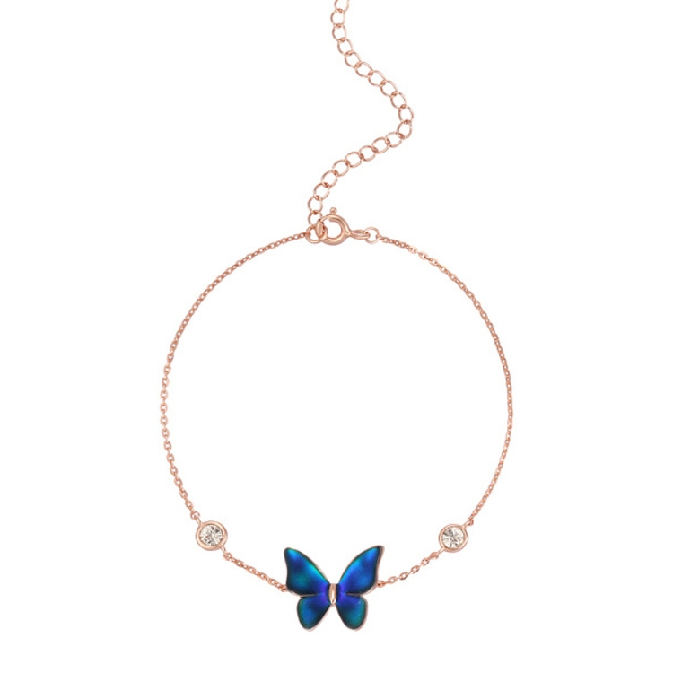 Bracelet girl summer Instagram niche design senior sense birthday gift to friends online celebrity blue butterfly bracelet 75