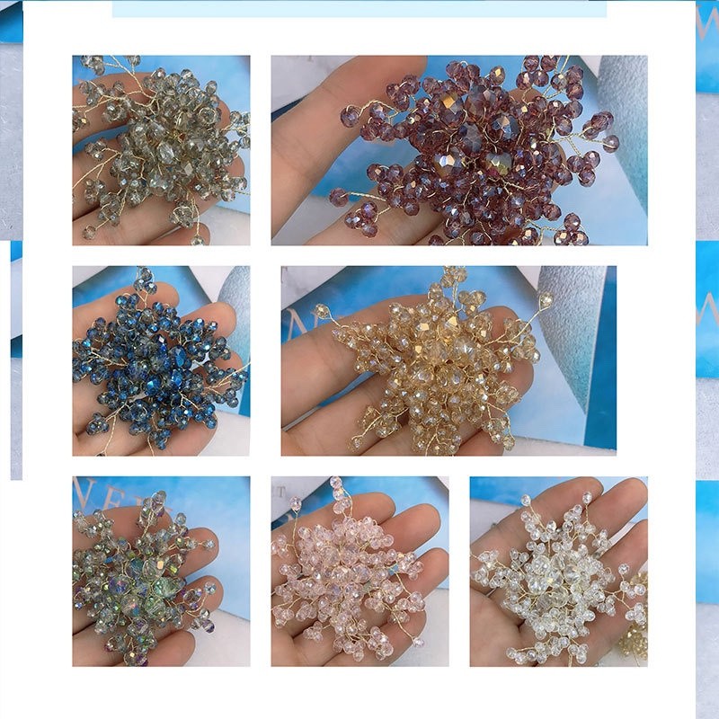 Wholesale of new clothing headscarf accessories, copper wire brooches, hair flowers, hair ornaments, crystal beaded flower plates are available detail image 1