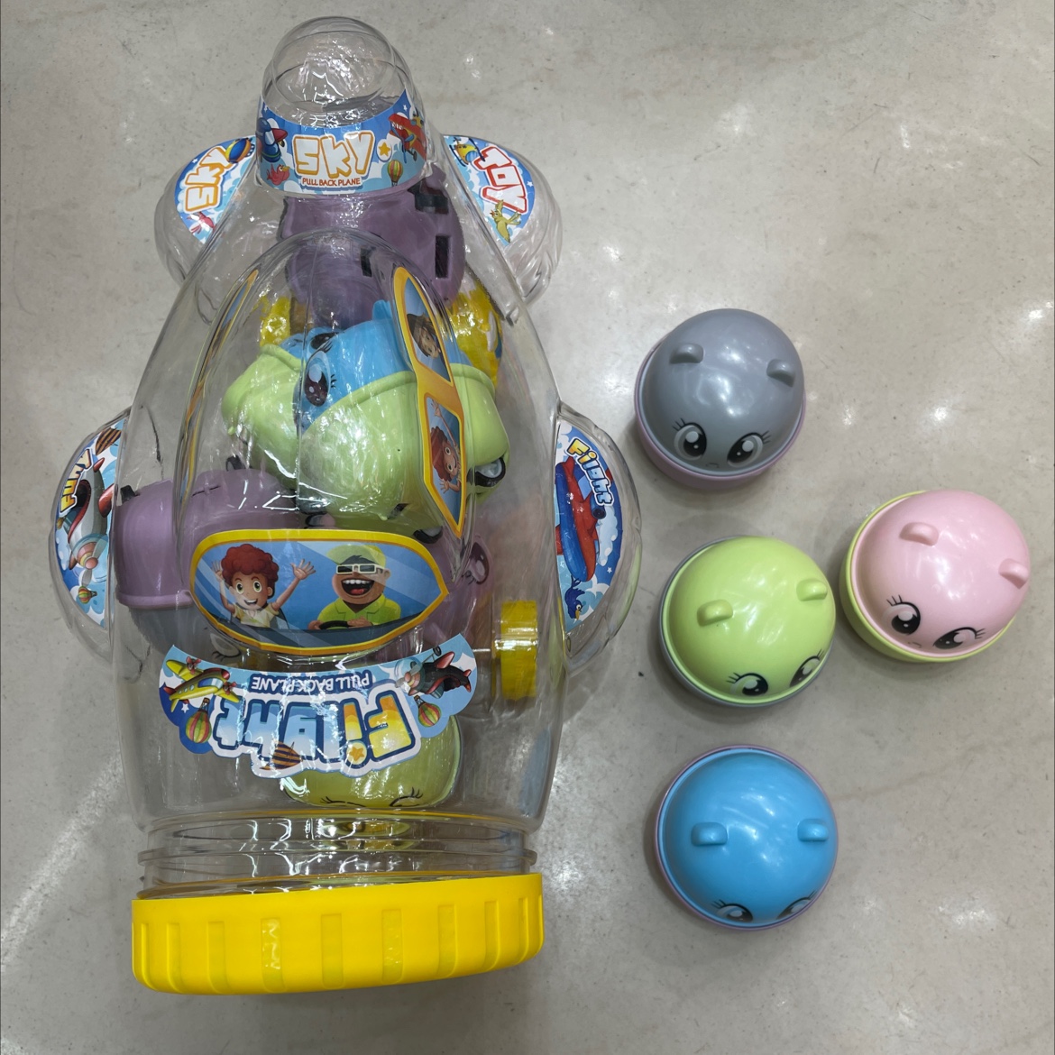 6170卡通图案回力车16只一包装金鼎玩具