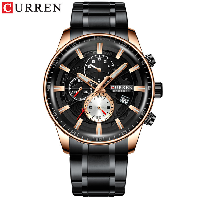 CURREN 8362 steel band calendar, a popular men's wristwatch in Europe and America, is a business waterproof quartz watch Specification image