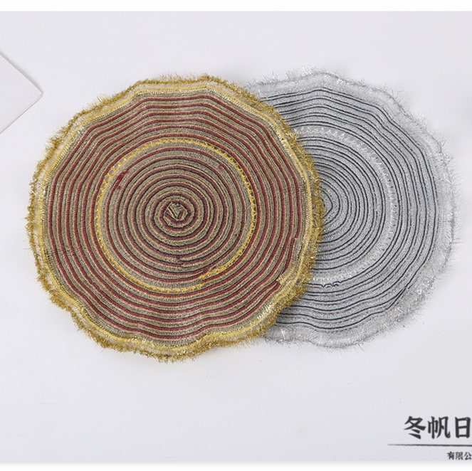 Japanese-style ramie table heat insulation mat, household anti-slip heat insulation mat, hot pot mat, plate, bowl and dish mat, cup mat, Western placemat