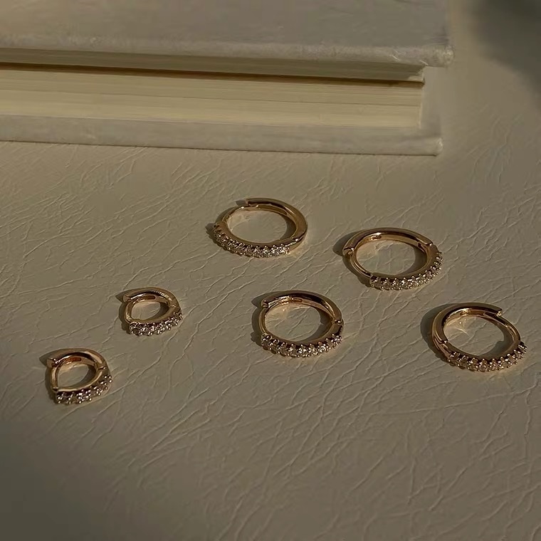 Large, medium and small ear buckles, retro and unique, long, super sparkling zircon, ethnic style, versatile, tassel, seven-color earrings, copper earrings, Yiwu zircon details Picture