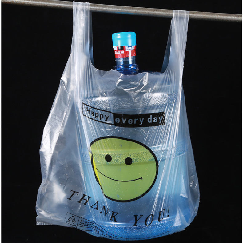 笑脸塑料袋批发加厚方便袋外卖食品包装购物打包背心手提袋子定制详情图4