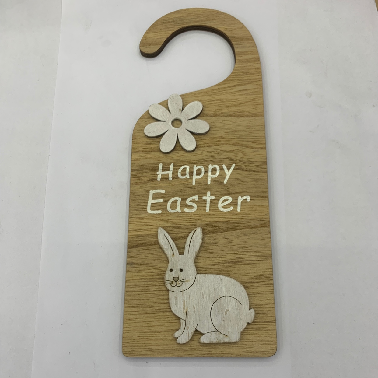 木质复活节 兔子 门挂 装饰物 Happy Easter 