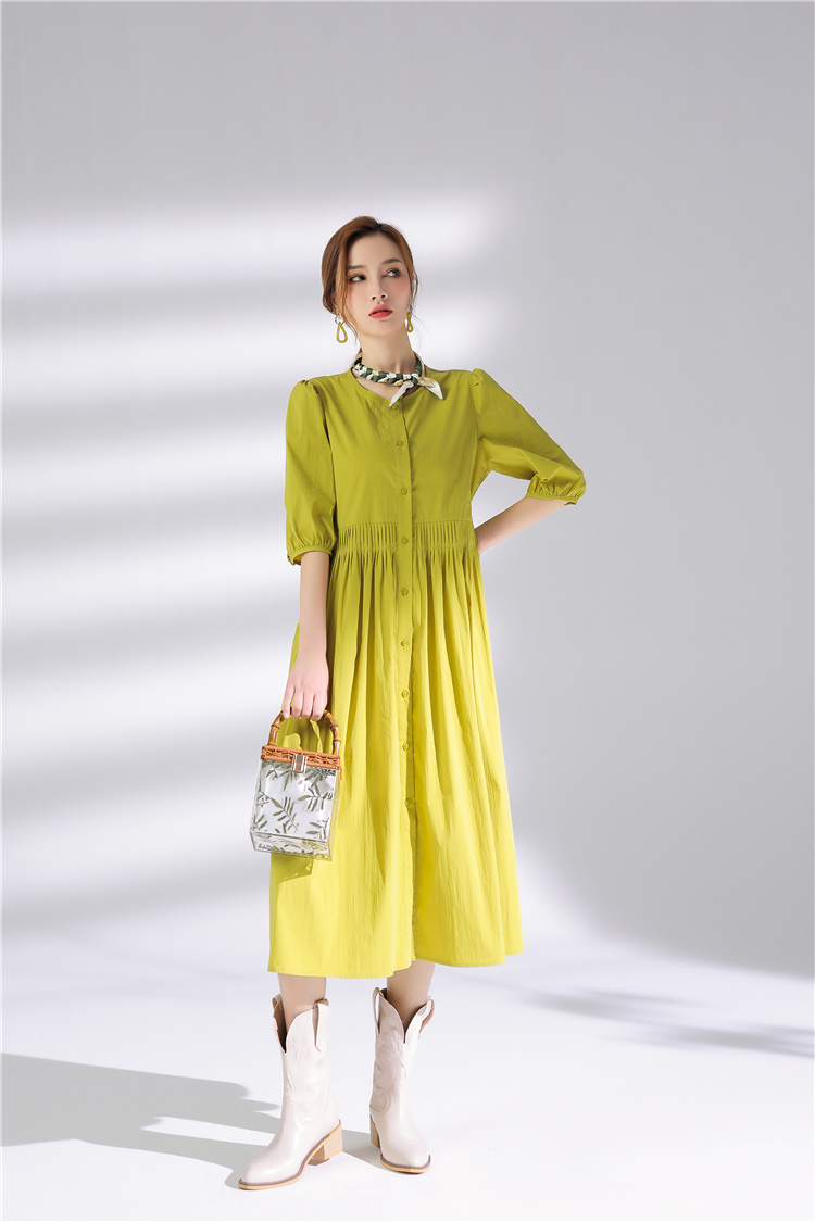 Jimmy Seio's 2021 autumn new French retro style round-neck long dress Application Scenario