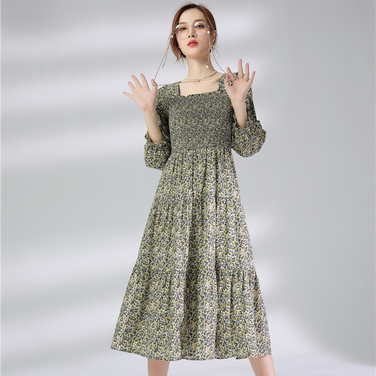 Jimmy Seio's 2021 autumn new collection: French First Love Bellflower Dress, Retro Hong Kong-style Fairy dress 1276