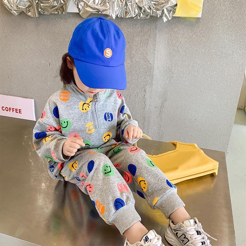 女童秋装套装2021新款儿童洋气女宝宝卫衣春秋小童运动休闲两件套