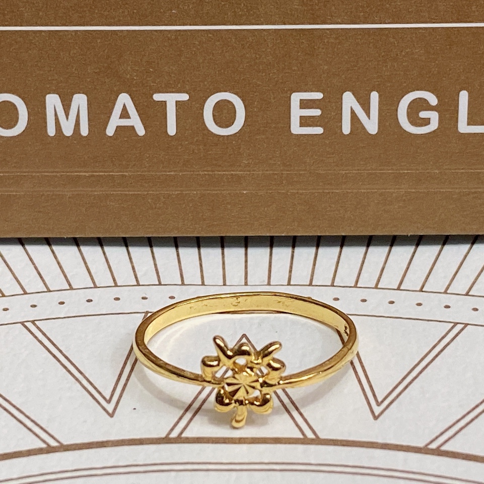Electric 24K gold color Mosaic zircon series popular all-matching single product for women ring 40