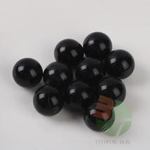25粒22mm黑瓷玻璃球 2.2厘米奶黑色弹珠 2.2cm纯黑光球 鱼缸装饰实色黑圆球认识颜色玩具