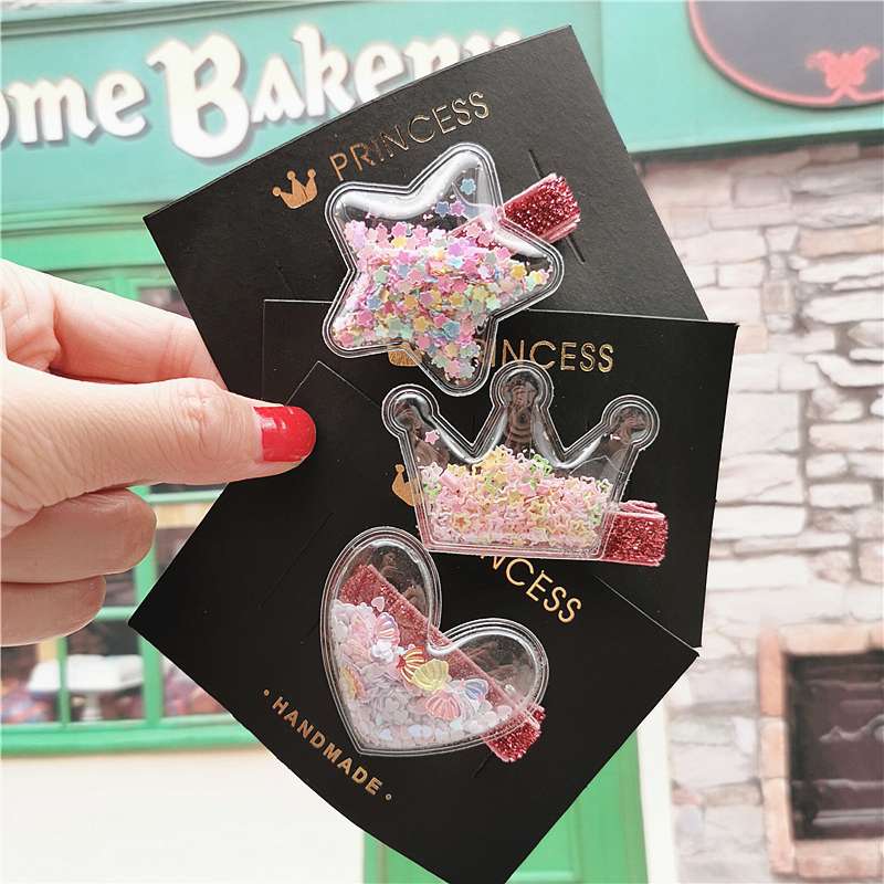 Children's scrunchie Tiktok Princess Bow Quicksand hair clip Cute hair clip Korean girls Headband Headdress Baby 94 Specification drawing