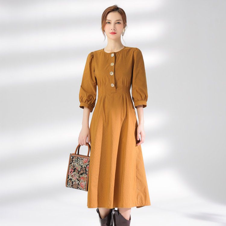 Jimmy Seo genuine women's 2021 summer new high-waisted, slimming, fairy-like, cinched waist and elegant dress