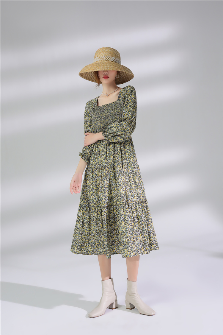 Jimmy Seio's 2021 autumn new collection: French First Love Bellflower Dress, Retro Hong Kong-style Fairy dress 1276 Specification image
