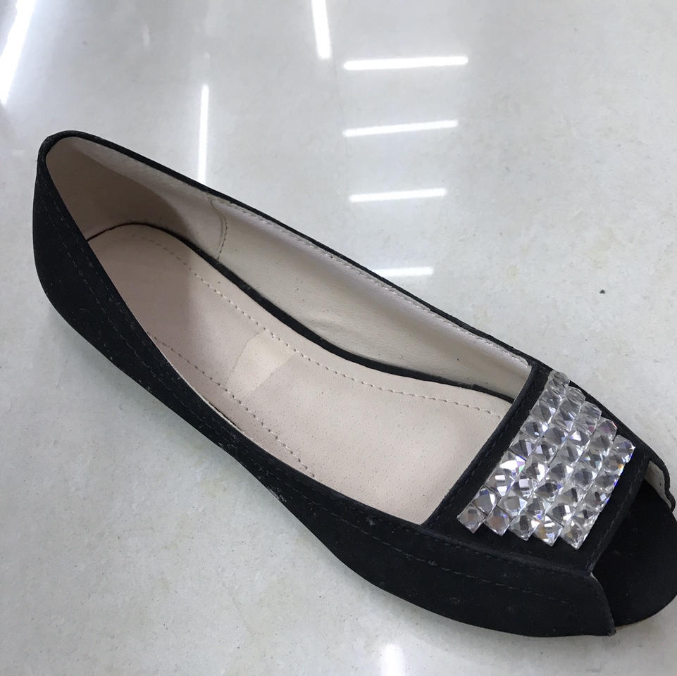 Water drill fish mouth flat shoes