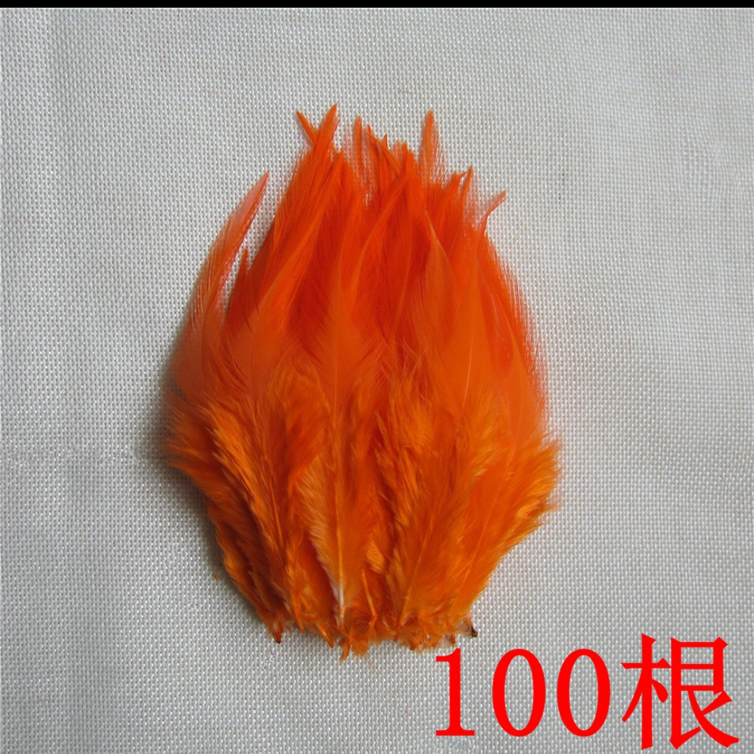 Chicken feathers white tip 6-8 "orange