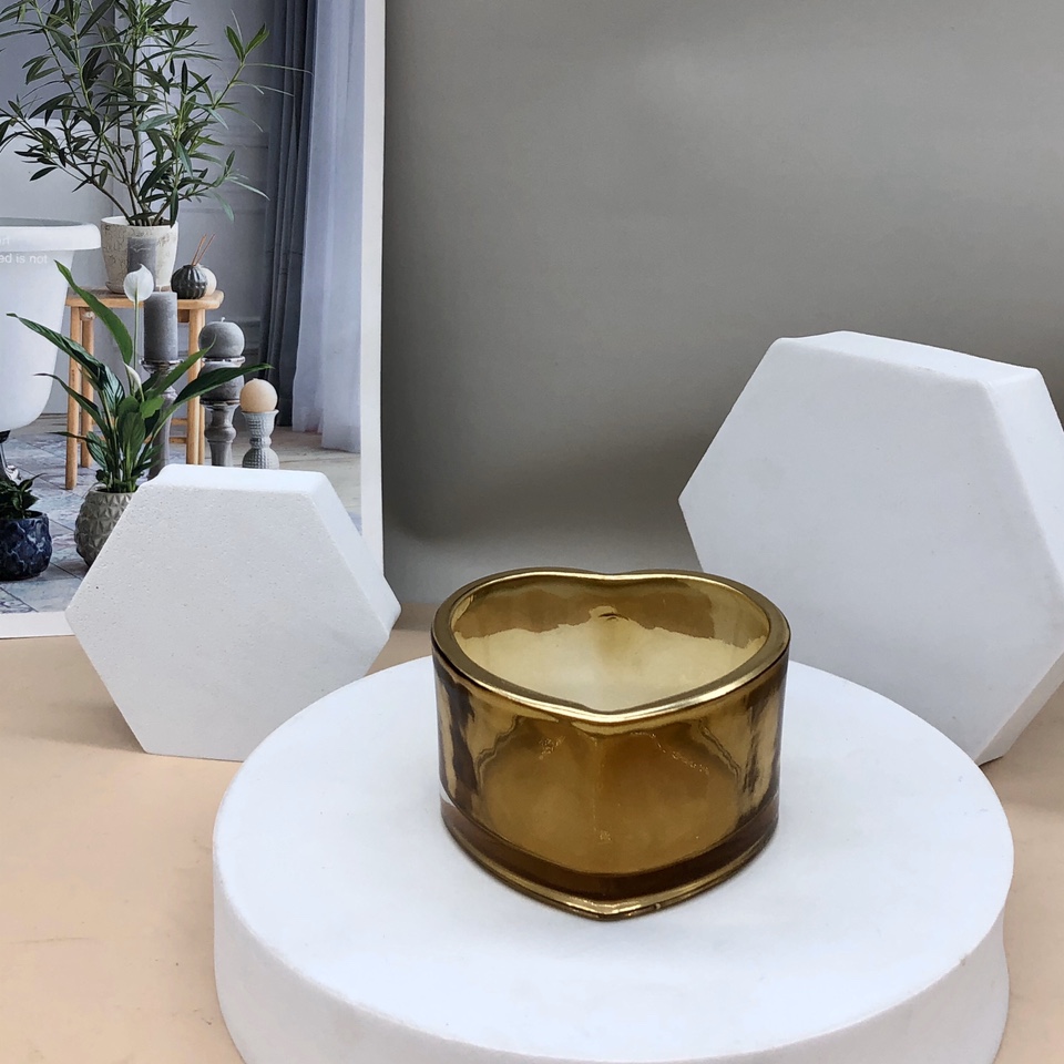 Heart-shaped glass storage jar Home decor 9277