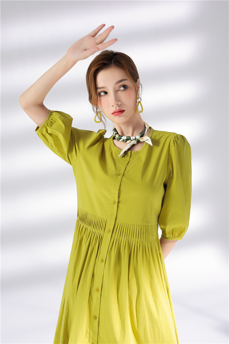 Jimmy Seio's 2021 autumn new French retro style round-neck long dress Specification image
