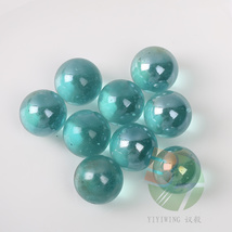 25粒22mm彩色透明湖蓝玻璃球 2.2厘米海兰弹珠 2.2cm浅蓝光球 鱼缸装饰圆球认识颜色玩具