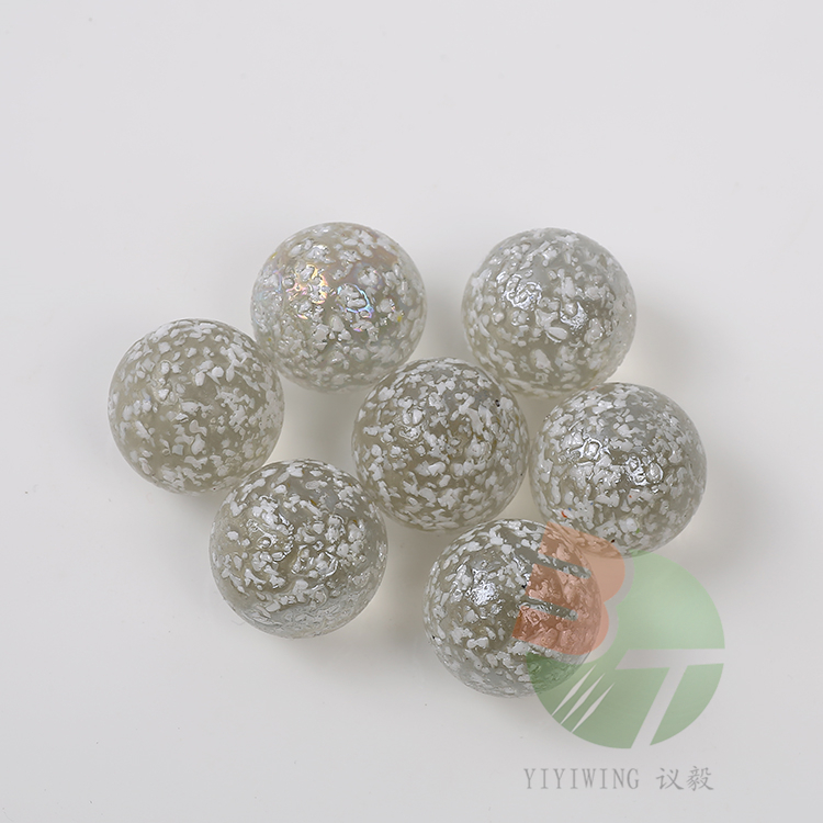 100粒16mm透明彩色白芝麻玻璃球16毫米白芝麻粒玻璃球 1.6cm白色麻点弹珠 鱼缸装饰 儿童怀旧玩具 跳棋子弹珠