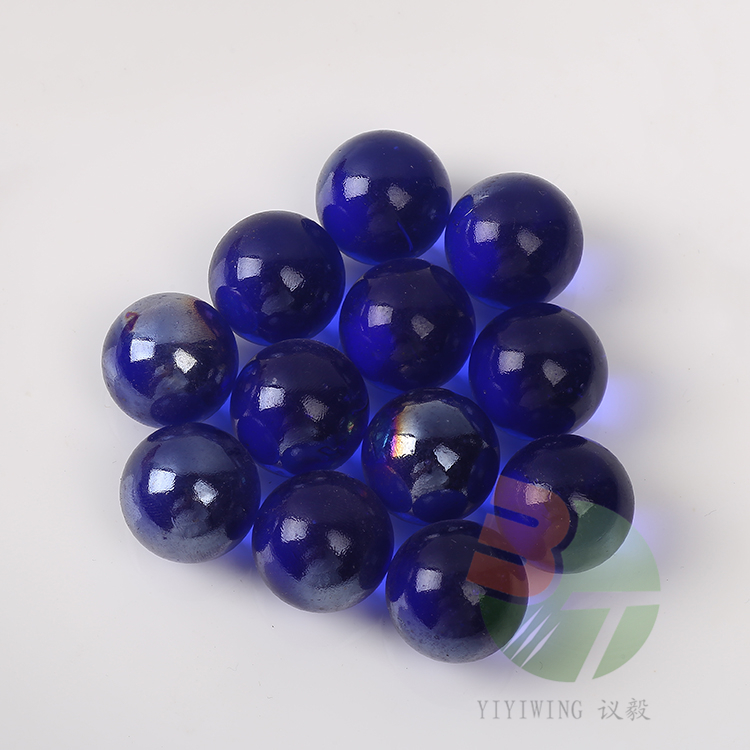 25粒22mm彩色透明深蓝闪光玻璃球 2.2厘米钴蓝闪弹珠 2.2cm古兰光球 鱼缸装饰圆球认识颜色玩具图
